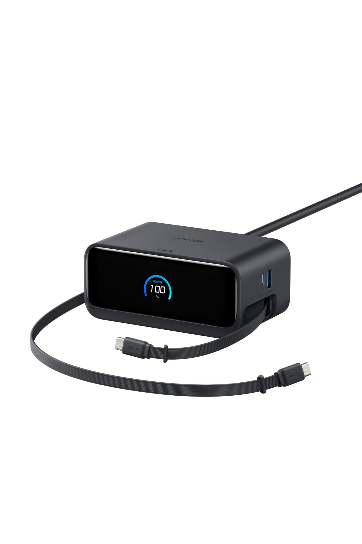 Anker Nano Charging Station (7-in-1, 100W, 巻取り式 USB-C ケーブル) (USBタップ 電源タップ) 【PSE技術基準適合】MacBook iPad iPhone Galaxy Android ブラック|道具セレクション