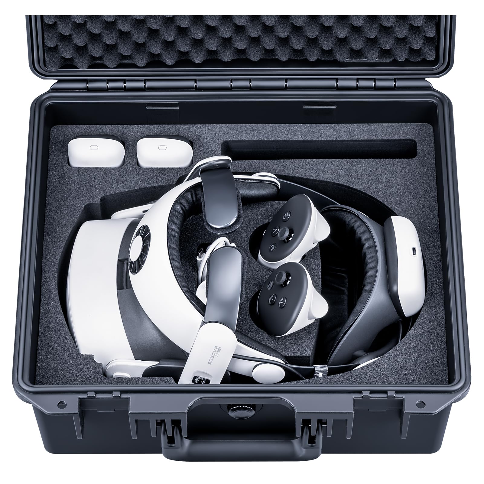 Lykus Titan OQ220 防水ハードケース Meta Quest 3S/Quest 3 (クエスト3S/クエスト3) VR とBOBOVR S3 Pro/M3 Pro/Kiwi Design H4 Halo バッテリーヘッドストラップに適用 防水