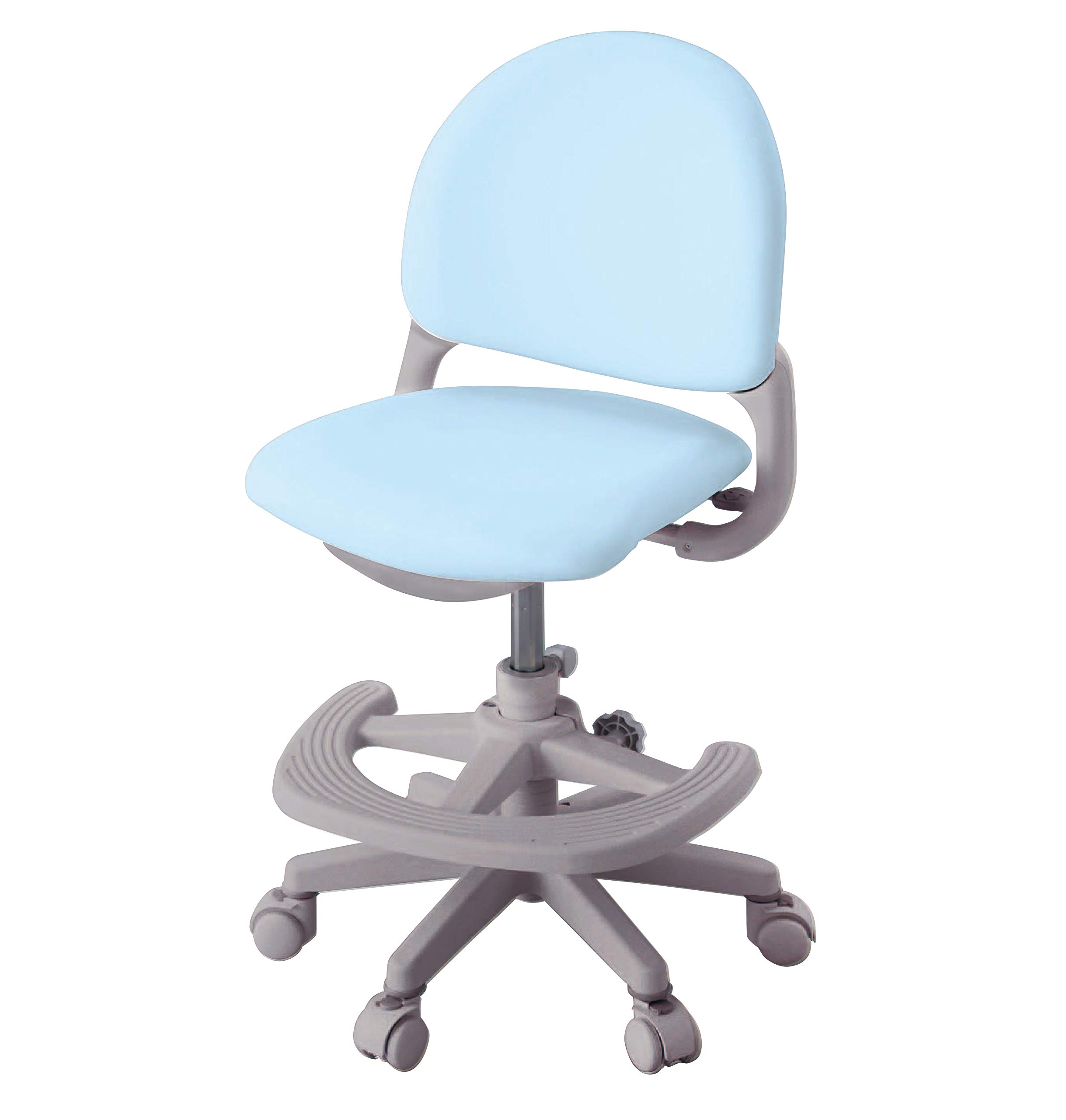 KOIZUMI コイズミ BestFit Chair CDY-662LB べストフィットチェア 学習 勉強 回転 椅子 PVC レザー調 ライトブルー パステルカラー サイズ:W520×D480~545×H785~895mm SH435~545mm(外寸)