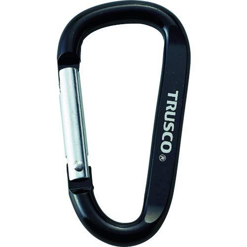TRUSCO カラビナ線径6mmX60mmD型ブラック × 100個 【ケース販売】