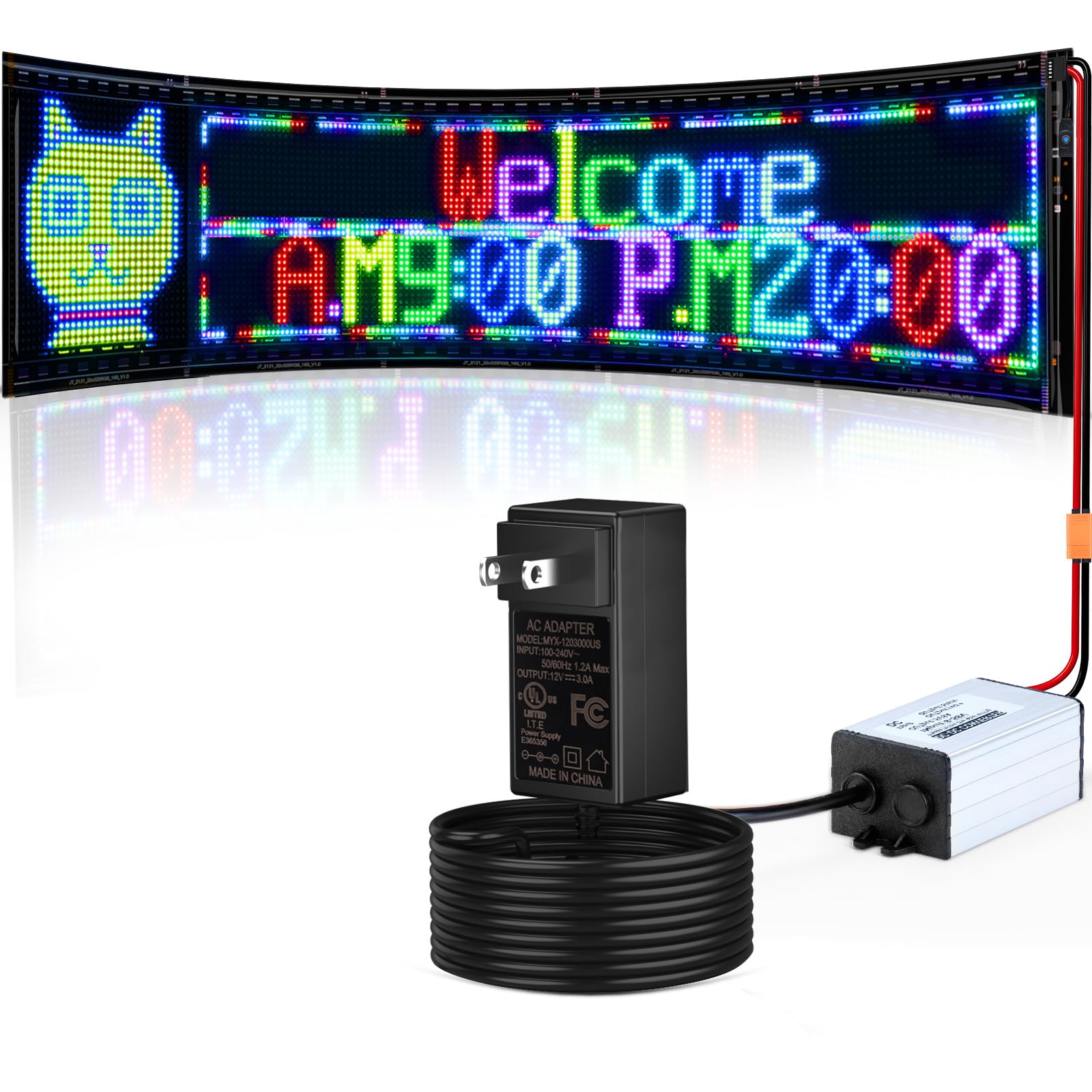 Kutuspon 大型 LED 電光掲示板, 24V/2A超高輝度Bluetooth APPプログラム LED掲示板 屋外店の看板, カスタムテキストメッセージパターン 電飾 看板 2列・示(80cm x 20cm)
