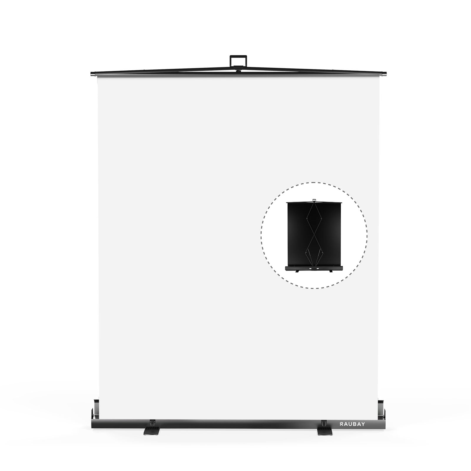 【簡単セットアップ】RAUBAY 152 x 210センチメートル折りたたみ可能な白スクリーン背景布ポータブルリトラクタブル写真背景スタンド付き、ビデオ会議、写真スタジオ、ストリーミングに適用｜道具セレクション