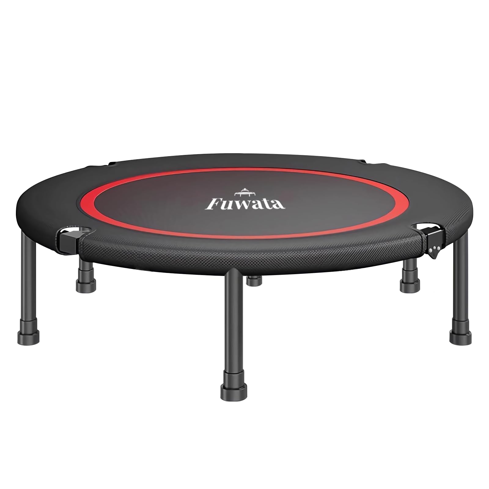 Fuwata トランポリン 室内用 大人用 子供用 大型102cm 耐荷重150kg 静音 折りたたみ ダイエット 家庭用 6本脚 (ブラック)