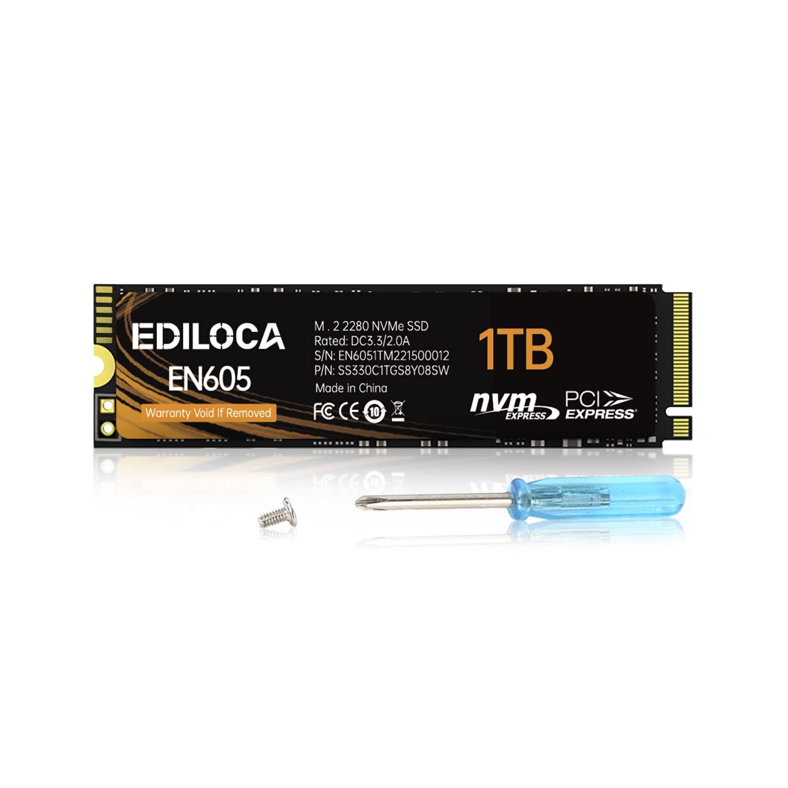 EDILOCA EN605 SSD 1TB PCIe Gen 3.0×4 NVMe1.3 M.2 2280 内蔵型SSD 3D TLC NANDフラッシュ搭載 最大読み込み2150MB/s ノートパソコンとデスクトップパソコン に対応 3年保証 (1TB)|道具セレクション
