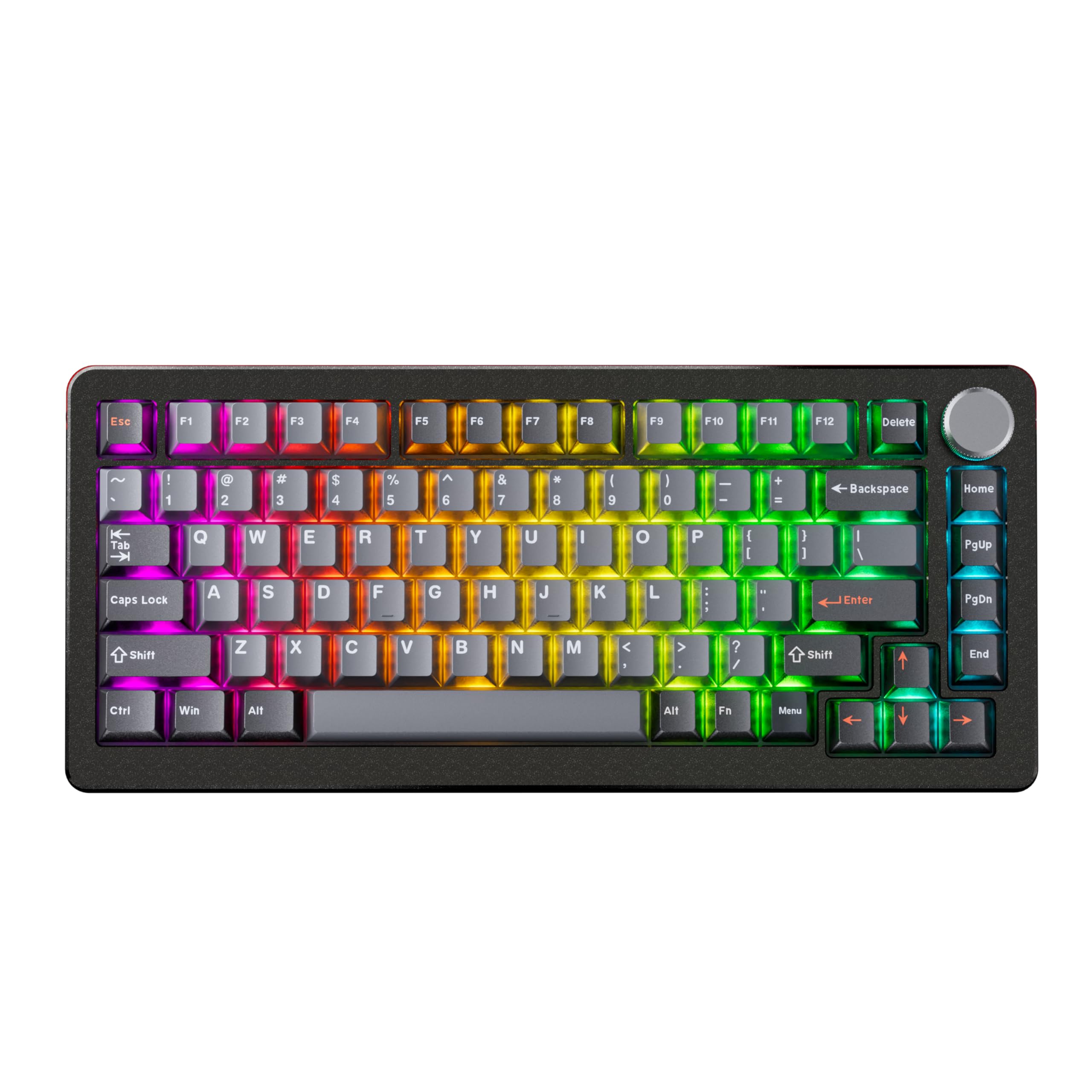DrunkDeer A75 Pro 磁気スイッチキーボード ラピッドトリガー メカニカルゲーミングキーボード 調節可能なアクチュエーションホールスイッチ RGB PBT キーキャップ コンパクト TKL 82キー 有線USB ノブ付き｜道具セレクション 20,166円