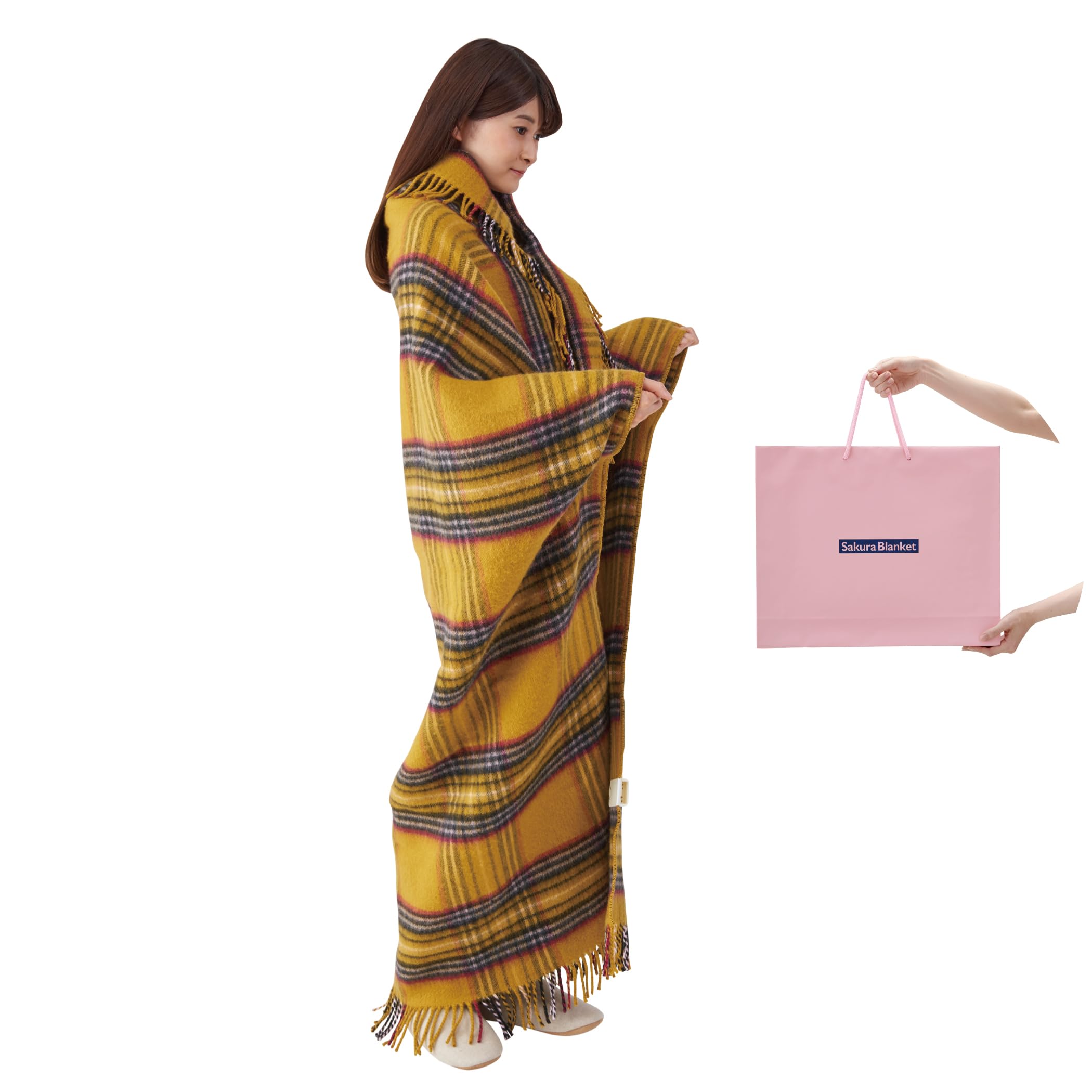 Sakura Blanket (サクラ ブランケット) プレゼントやギフトに最適！ 170×130cm 日本製 洗える ホットスローケット SAKURA39-TK1(K) カーキー（ショッピングバックに入れお届けします)