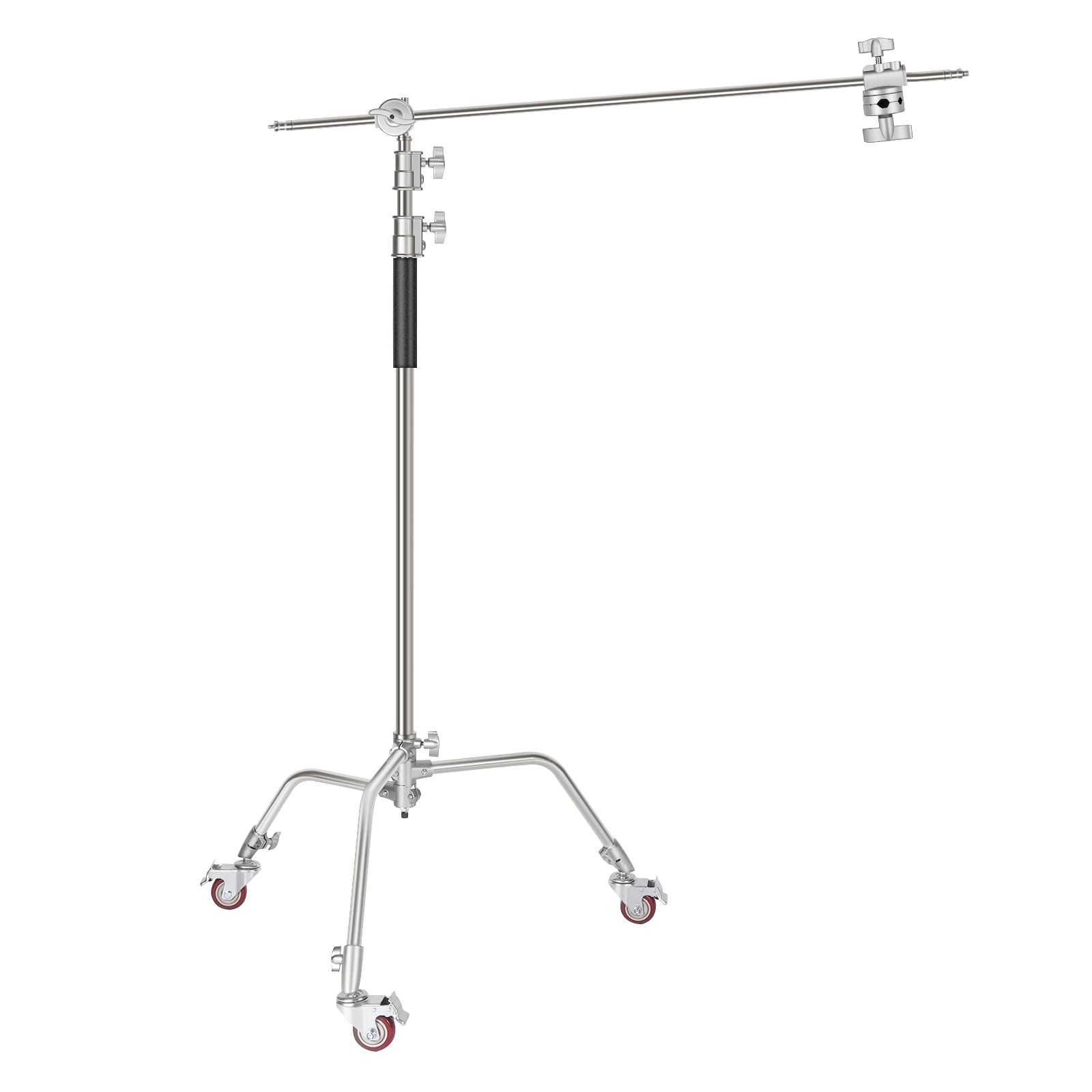 Neewer プロ100％メタルCスタンド ライトスタンド ホイール付き 最大高さ10.8ft/330cm 調節可能なリフレクタースタンド 4ft/120cmブームアームと3つのキャスター付き 写真スタジオビデオリフレクター、モノライトなどに対応