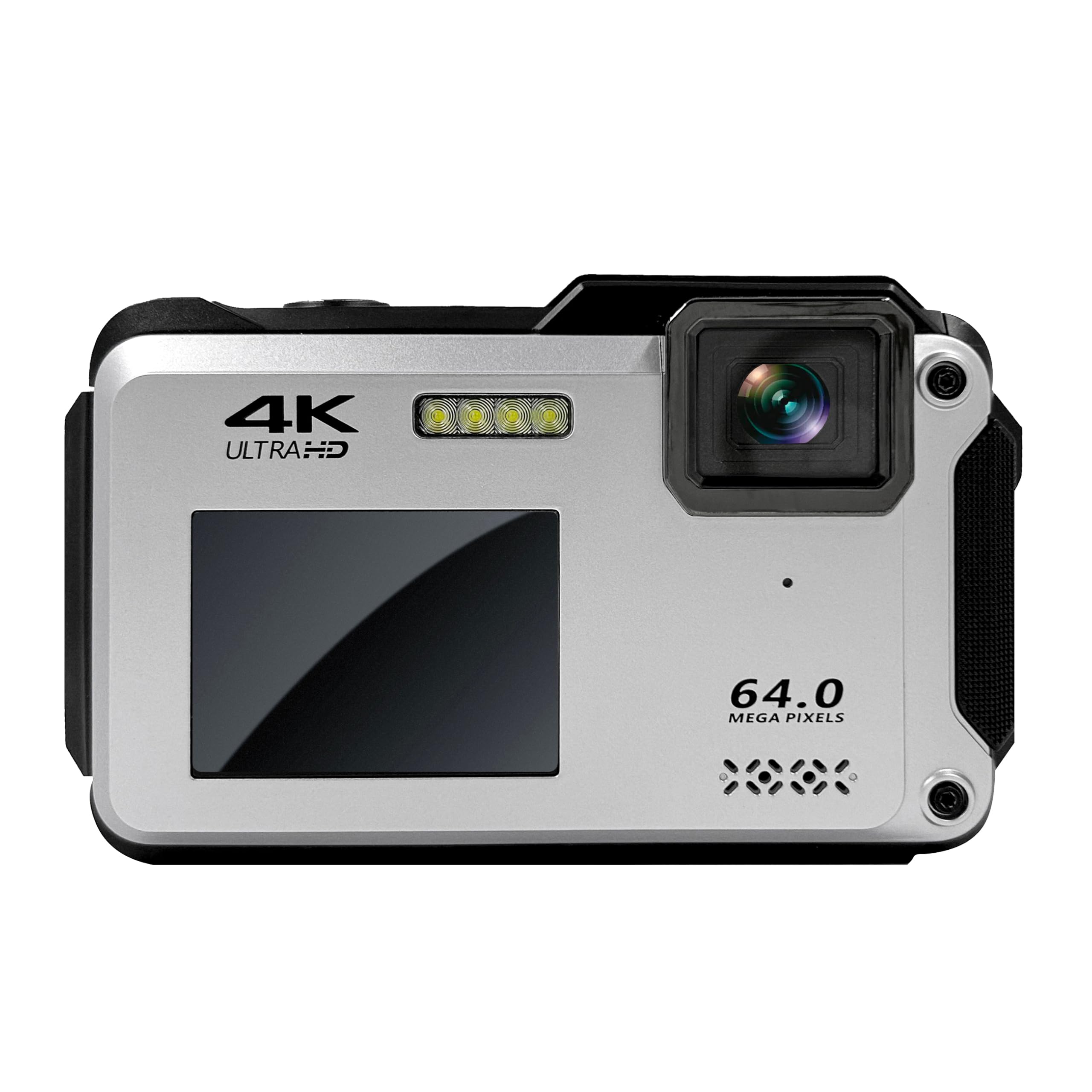 【予備バッテリー + 32GB microSD付き】BLUEWIDE コンパクトデジタルカメラ IPX8 防水 防塵 有効画素1300万 4K動画 CALSモード Wi-Fi デジタルズーム16倍 オートフォーカス コンデジ デジカメ 工事現場【シルバー】 17,156円