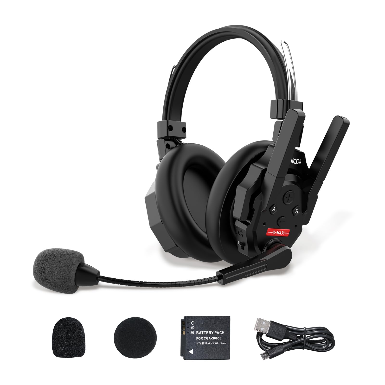 ワイヤレスインカムヘッドセットシステム, SYNCO XTALK XMAX1 1台 2.4GHz両耳通信全二重インカム 着信音楽対応可能 ノイズキャンセリング搭載 500m通信距離 イベント 撮影作業 チーム通話, Xtalk-Xmax-ワイヤレス-全二重|道具セレクション
