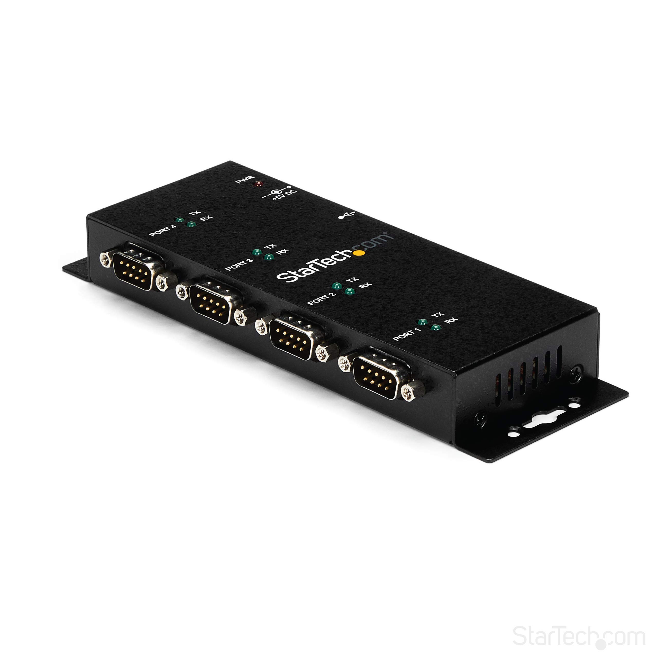 StarTech.com USB - 4ポートRS232Cシリアル変換ハブ ウォールマウント DINレールクリップ FTDIチップセット 1x USB A - 4x DB-9 ICUSB2324I