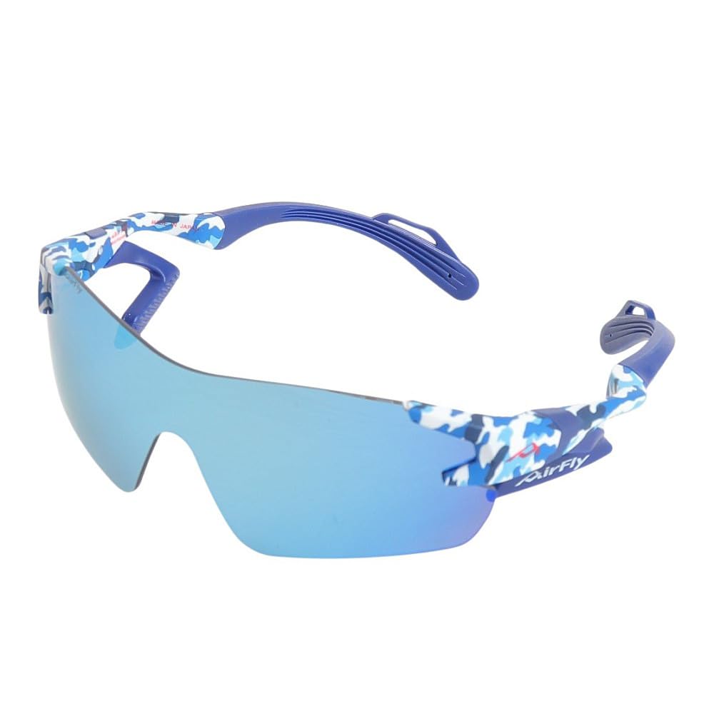 ノーズパッドレススポーツサングラス AirFly(エアフライ) AF-301 C-4 ブルーカモフラージュ ミラーレンズ ユニセックス 男女兼用|道具セレクション