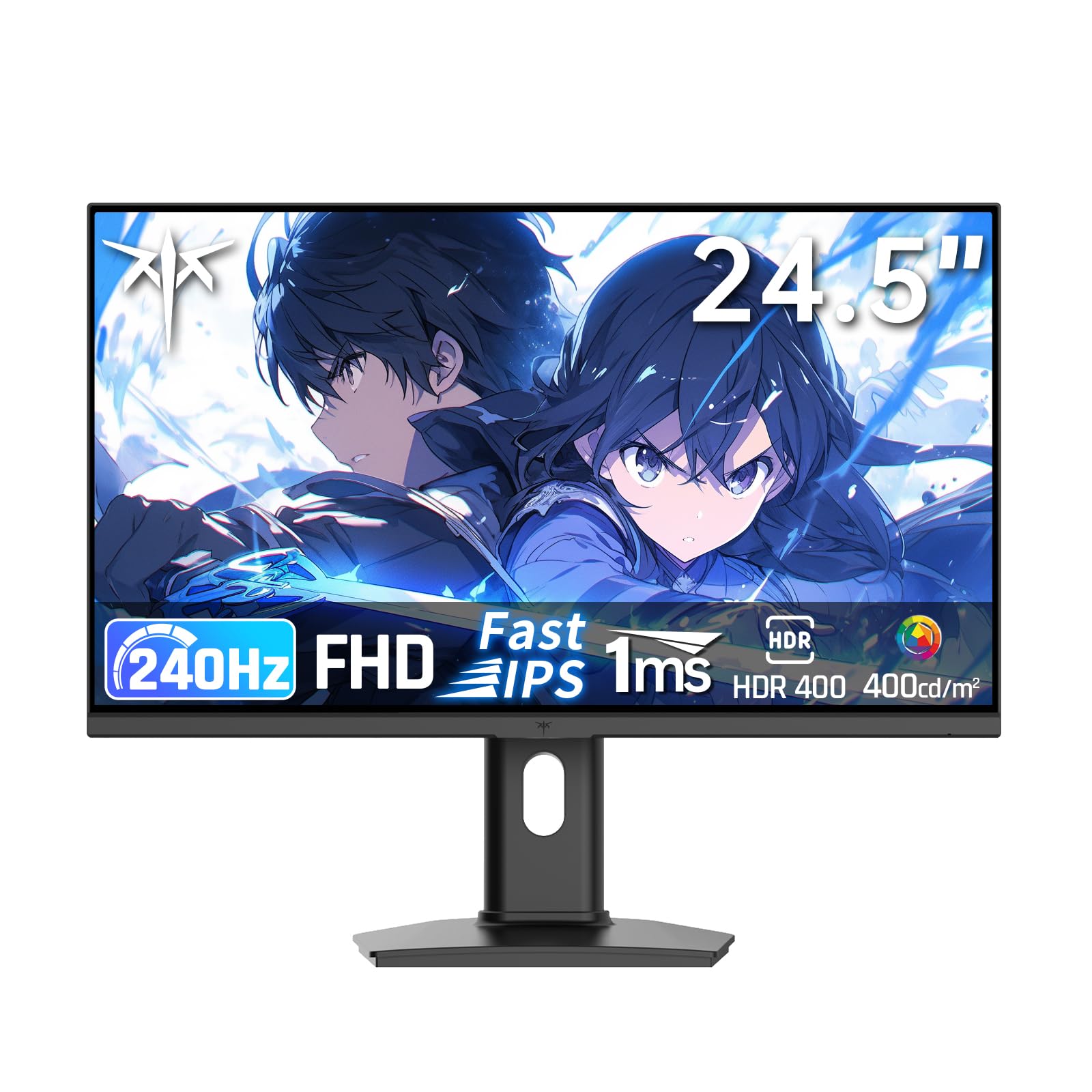 KTC 24.5インチ FHD(1920*1080) 240Hzゲーミングモニター FAST IPS 1ms HDR400対応 ΔE_2 sRGB 114% 色域ボリューム コントラスト比1000:1 400cd/m・ Adaptive Sync チルト・