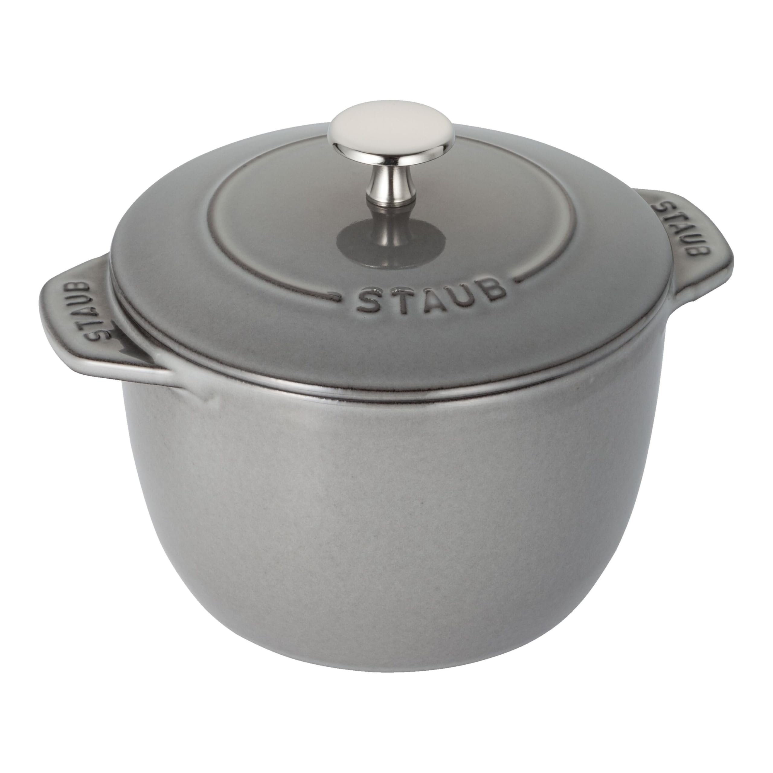 【最大30日間お試し対象】 staub ストウブ 「 ラ ココット de GOHAN グレー M 16cm 」 ご飯鍋 炊飯 2合 ペイント 鋳物 ホーロー鍋 IH対応 炊飯器 【日本正規販売品】 La Cocotte de GOHAN 40509-703