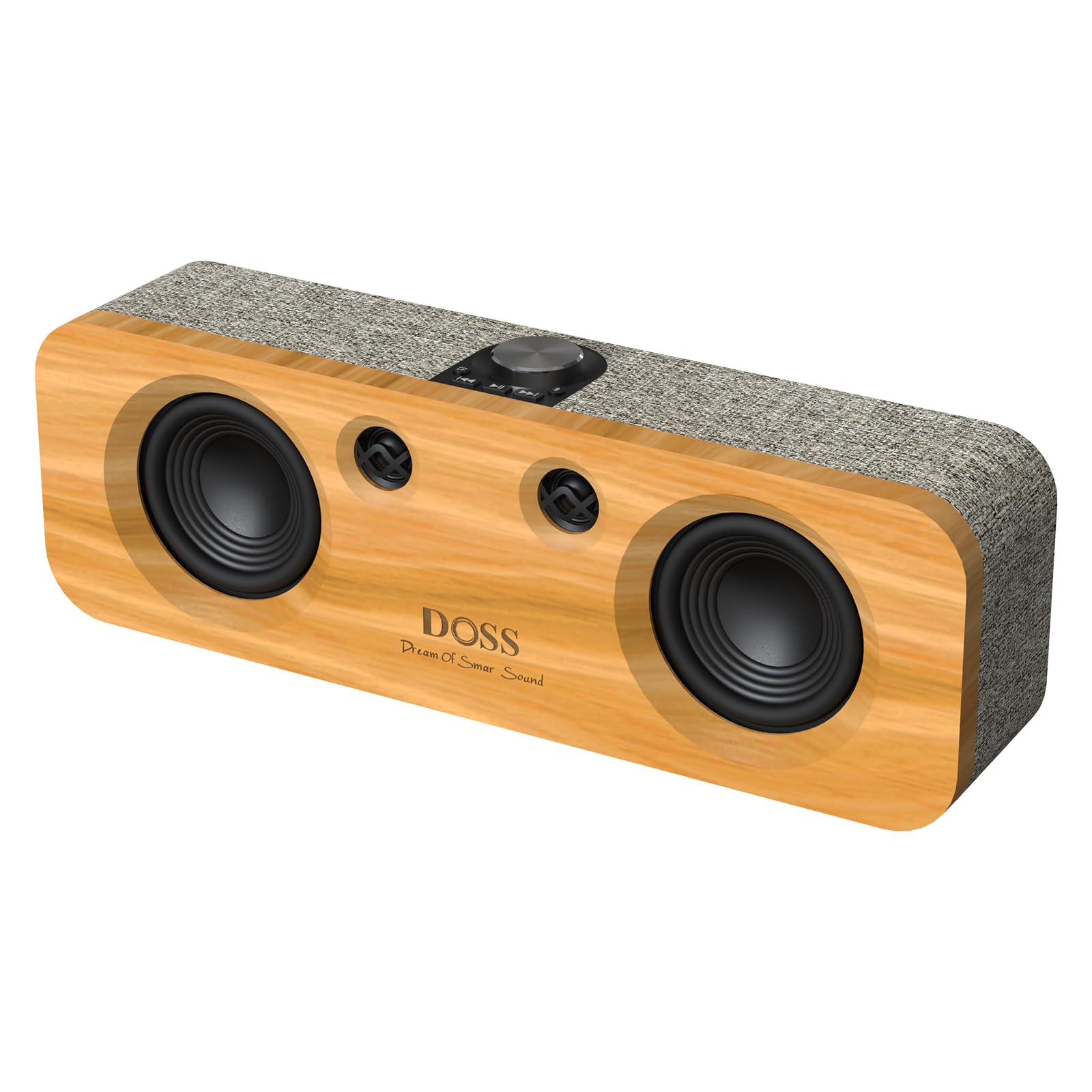 DOSS SoundBox H200 Bluetooth スピーカー 竹製 50Wパワフルなサウンド 35時間再生 ワイヤレスステレオペアリング 大音量 ポータブルスピーカー ウッド デュアルDSPテクノロジー 重低音 同軸デジタル/TFカード/USBメモ
