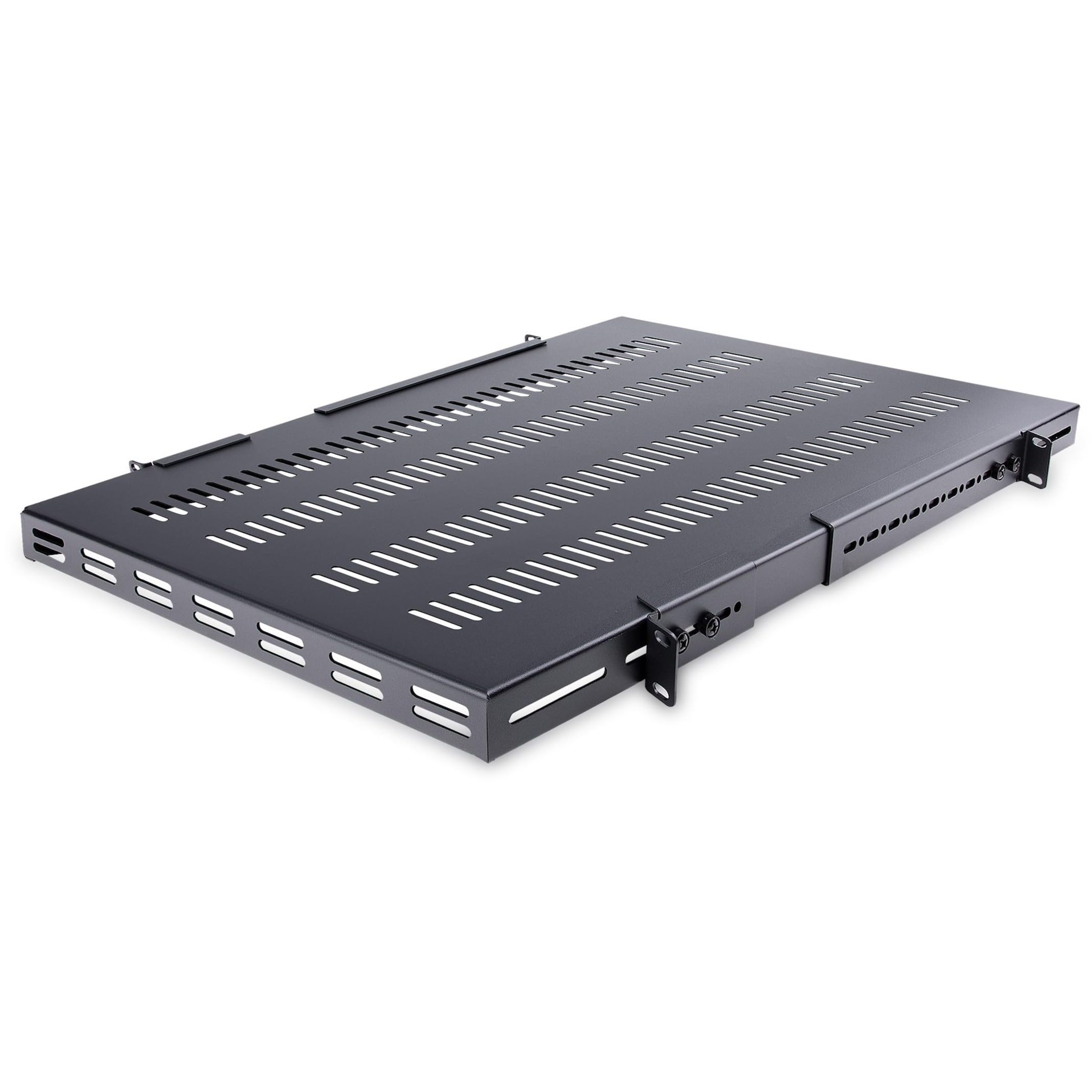 StarTech.com サーバーラック棚板／1U／放熱スリット付／耐荷重150kg／奥行き700mm／取付奥行き495・974mm／19インチラック対応／AV、データ、ネットワーク機器収納用 ラックマウント サーバー シェルフ ADJSHELFHDV