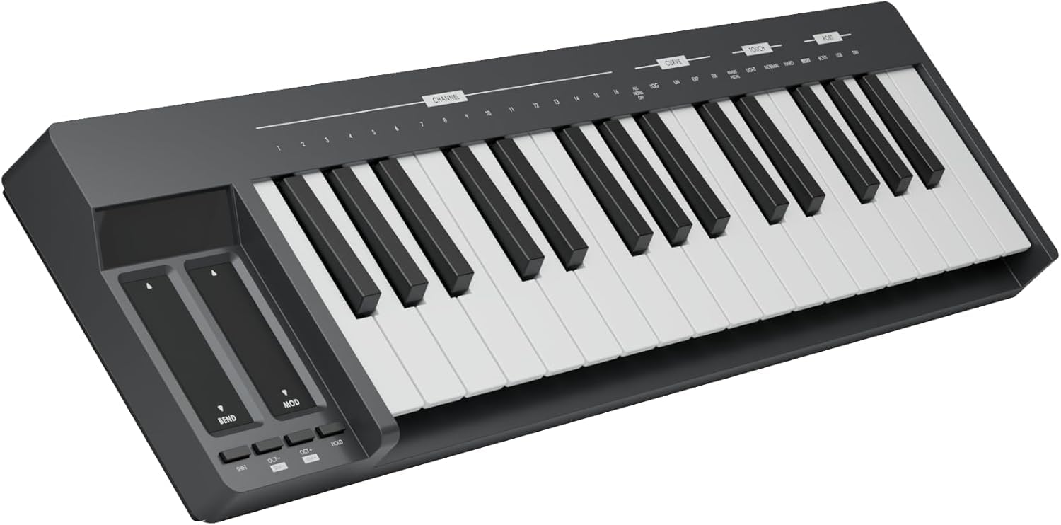 Donner MIDIキーボード 32鍵 USB コントローラー マグネット式 Snap2Connect (S2C) 搭載 OLEDディスプレイ USB/MIDI 接続対応 DAWソフトウェア対応 音楽制作 日本語取扱説明書 ブラック KB-32M