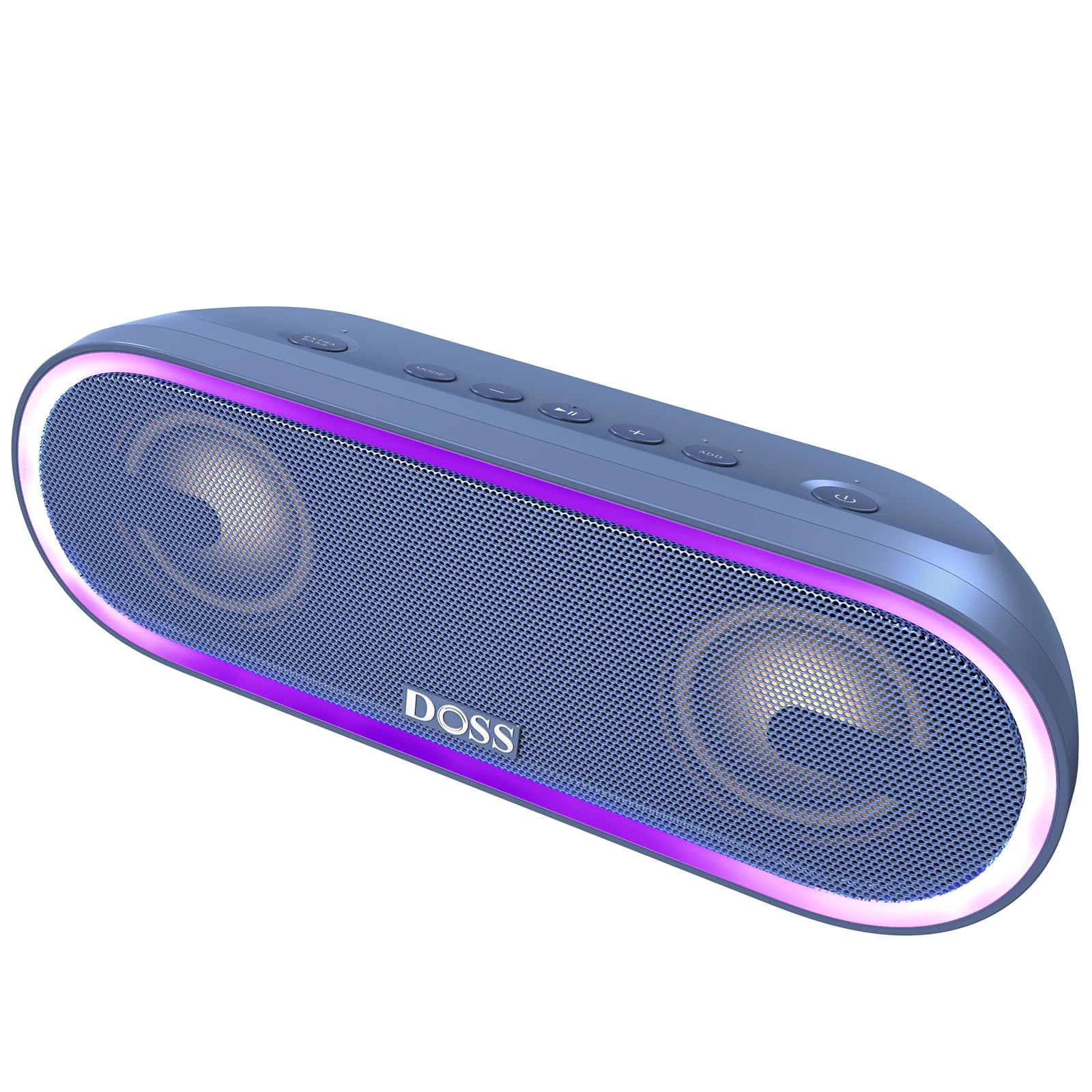 DOSS SoundBox Pro+ P300 Bluetooth スピーカー 40W 重低音 IPX6防水 ワイヤレス ポータブル 小型 スピーカー イルミネーション機能搭載 20時間連続再生 2台ペアリングAux/TFカード対応 スマホ お風呂 車適用