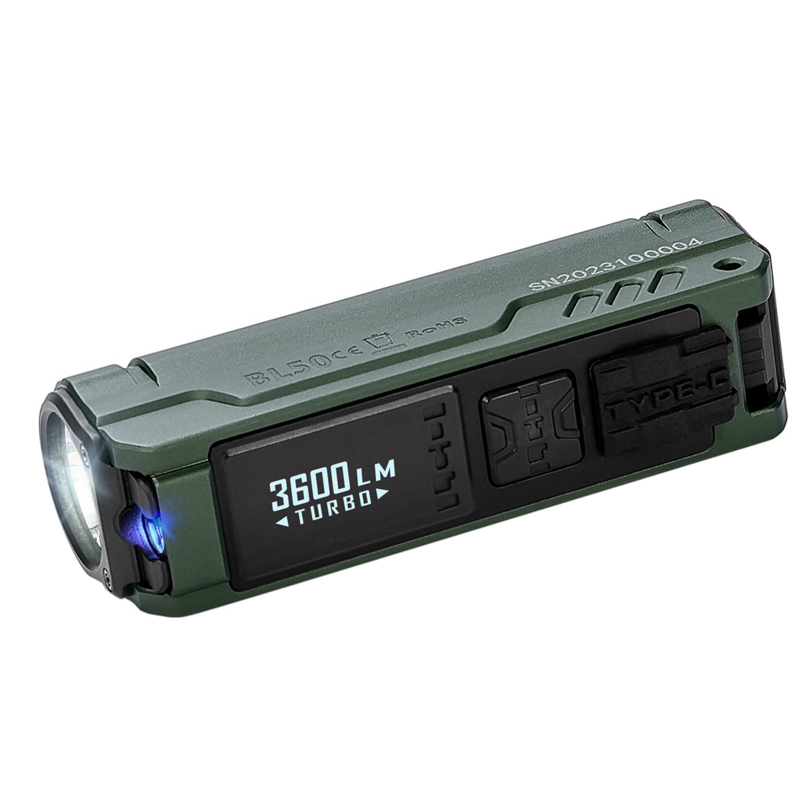 IMALENT (イマレント) BL50 懐中電灯 高輝度 3600ルーメン 照射距離428メートル + UVライト 強力 LED Type-C充電式 OLEDディスプレイ フラッシュライト タクティカルライト 紫外線 軽量 サーチ トーチ 手持ち 防水