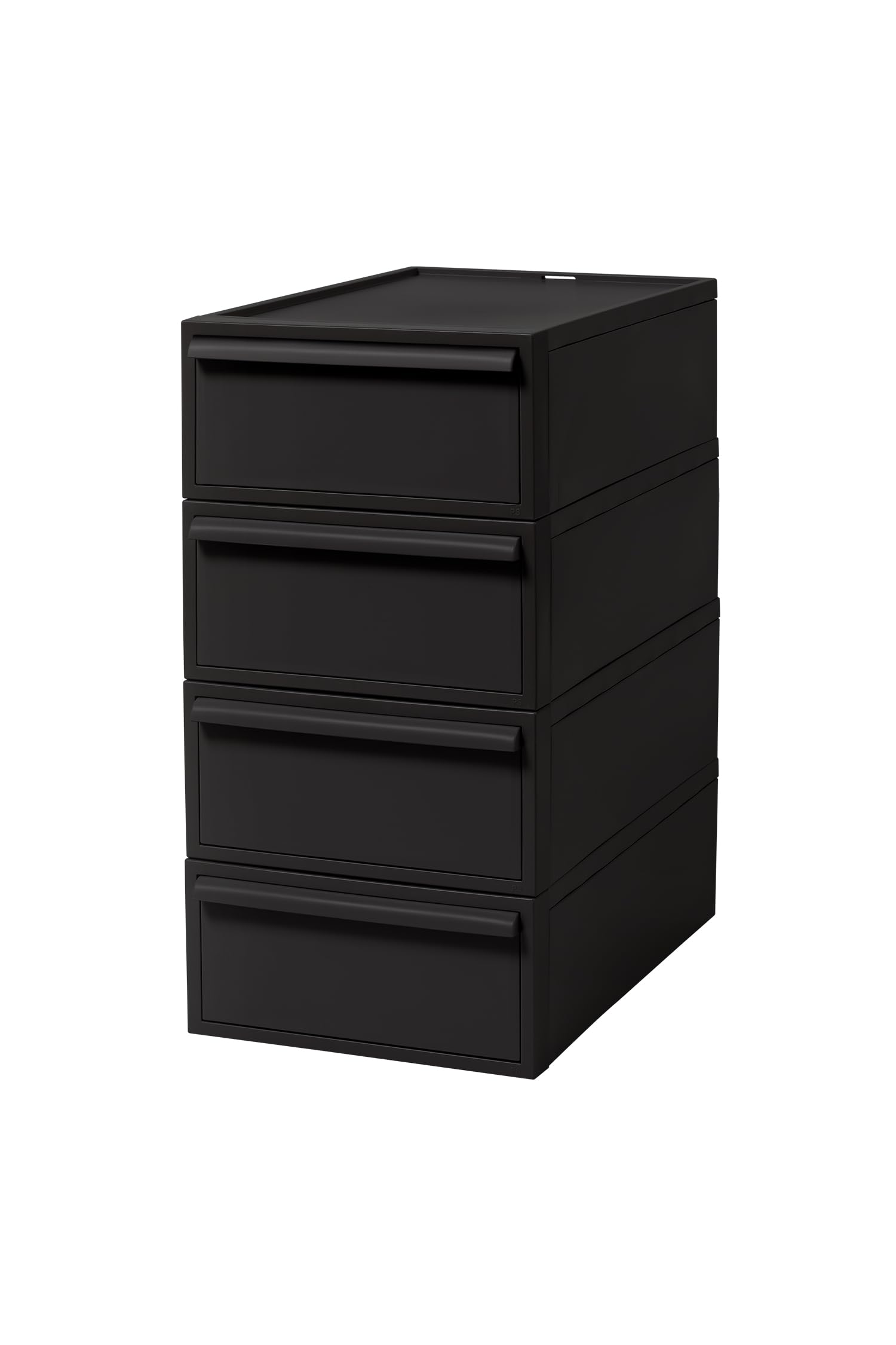 ライクイット (like-it) 収納ボックス 約幅32×奥52×高62.6cm 日本製 クローゼットシステム 引出し (S) 4個組 オールブラック CS-D1 4P 累計販売数270万台突破