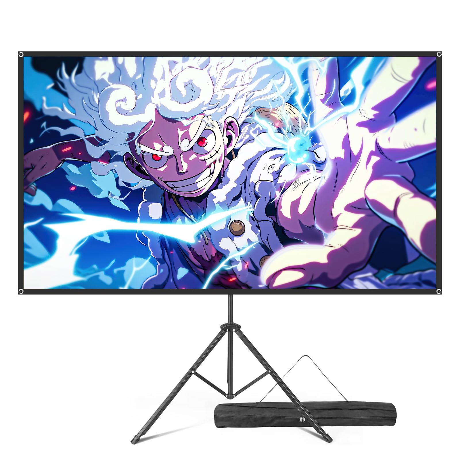 【2025新登場 ガラス繊維自立式＆屋内屋外兼用】VISULAPEX 工型スタンド付きプロジェクタースクリーン 80インチ 16:9 4K対応 自立式スクリーン projector screen 壁掛け 持ち運び 折りたたみ式 視野角179° 防しわ加工