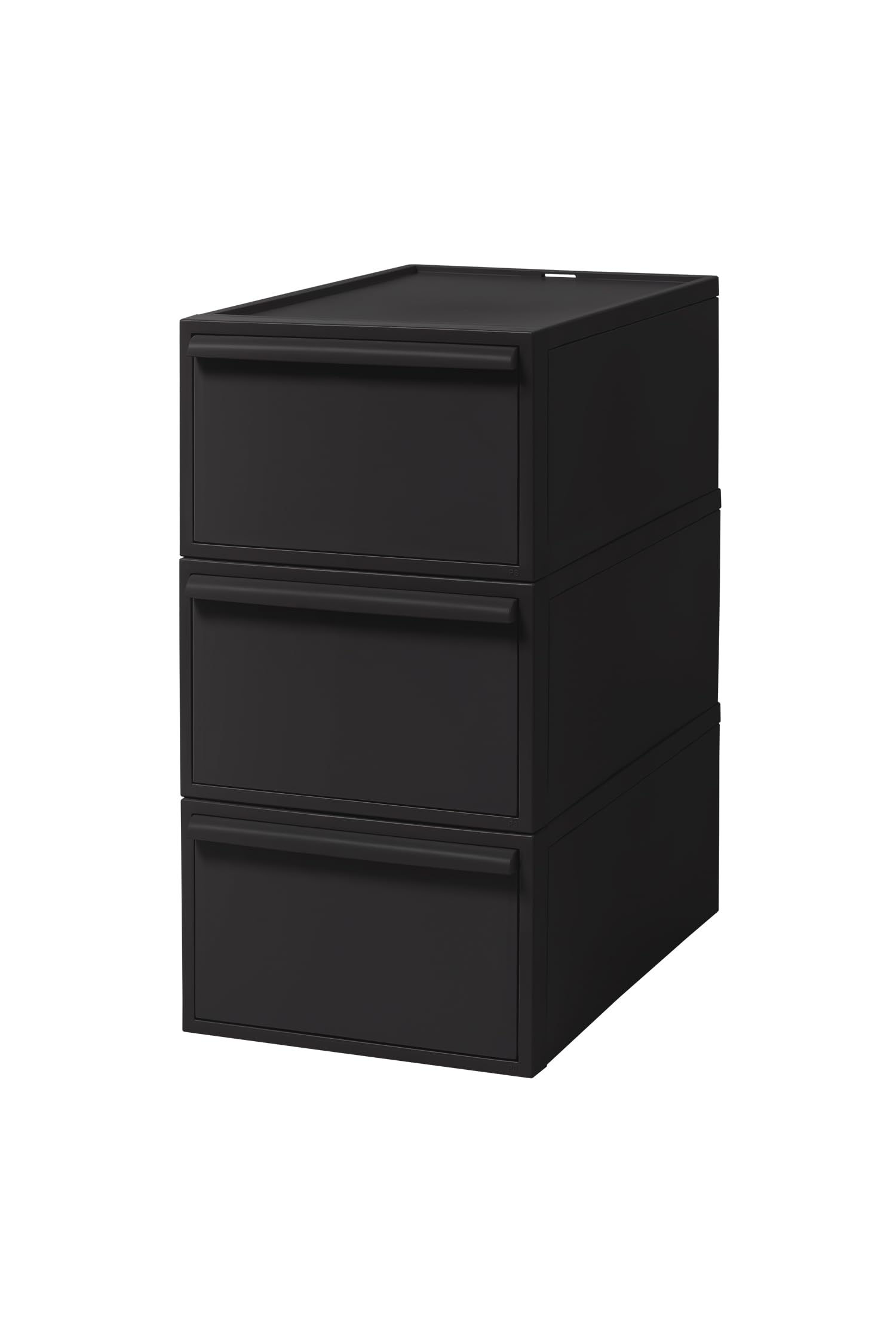 ライクイット (like-it) 収納ボックス 約幅32&times;奥52&times;高62.6cm 日本製 クローゼットシステム 引出し (M) 3個組 オールブラック CS-D2 3P 累計販売数270万台突破｜道具セレクション