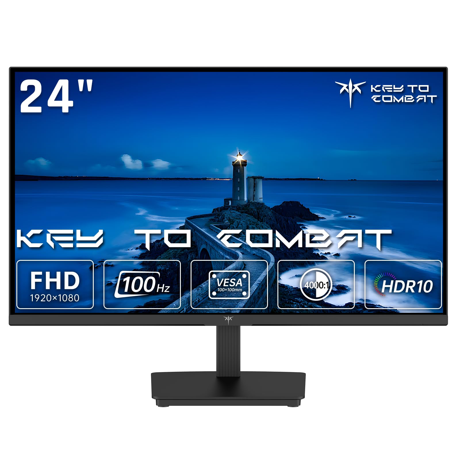 KTC 24インチモニター FHD(1920*1080) 100Hz 4000:1コントラスト比 HDR10 VAパネル 300cd/平方メートル Adaptive Sync対応 低ブルーライト フリッカーフリー HDMI/VGA搭載 チルト調整可能 VE