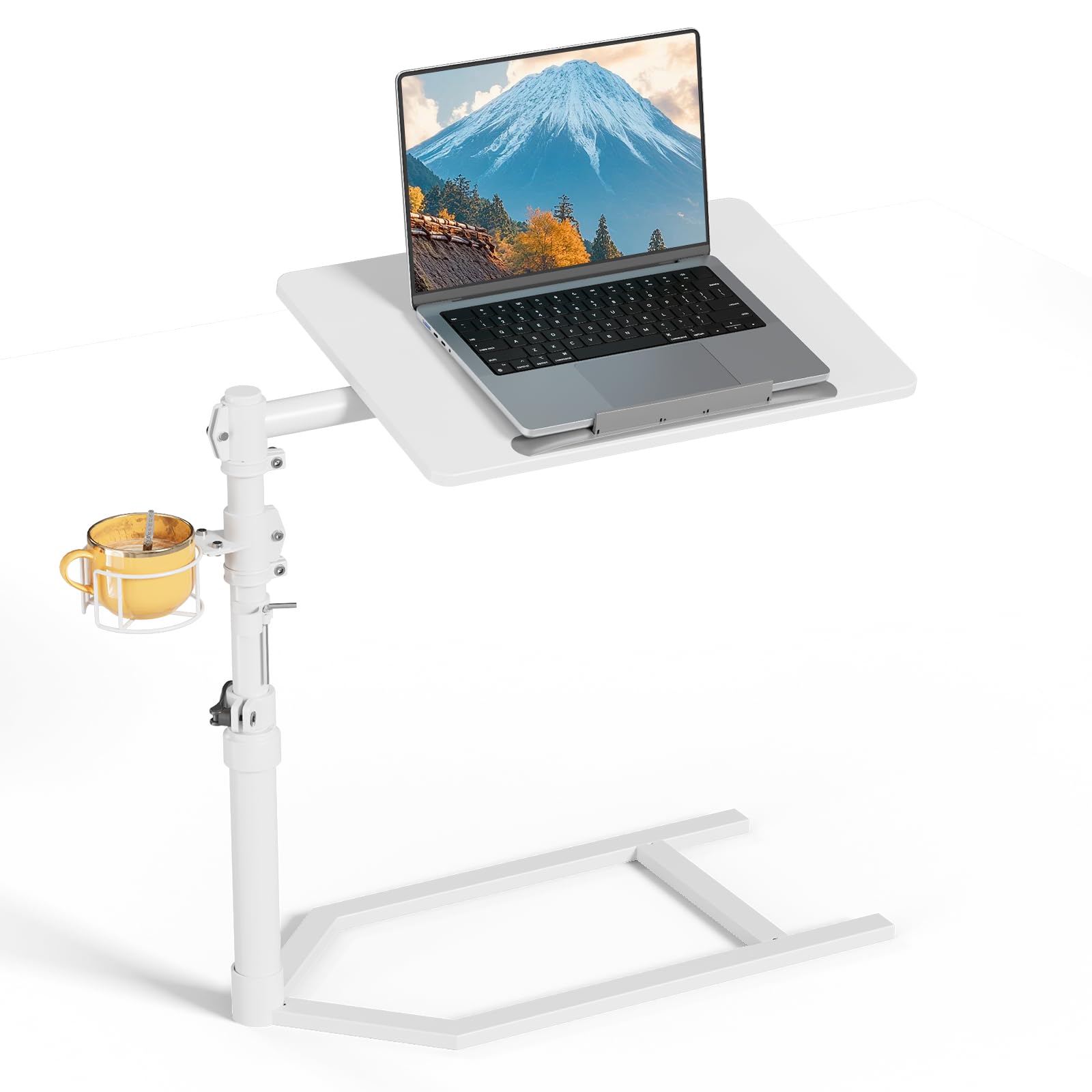 GIBBON MOUNTS ベッドテーブル 昇降 角度調節可能 天板360°回転 幅50×奥行34cm 高さ47・70cm 耐荷重8kg コンパクト サイドテーブル カップホルダー付き ケーブルクリップ付き 転落防止機構 介護テーブル 縁フレームなしのロフ 10,857円