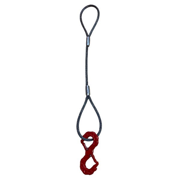 ワンタッチ玉掛けメッキワイヤー6X24G/O 径18mm 長さ4m 玉400mm