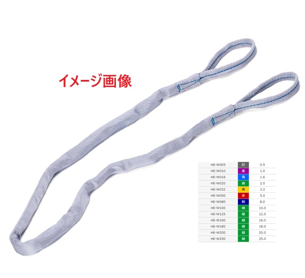 シライ マルチスリング JIS認証品 HE 両端アイ形 最大使用荷重20T 長さ4m