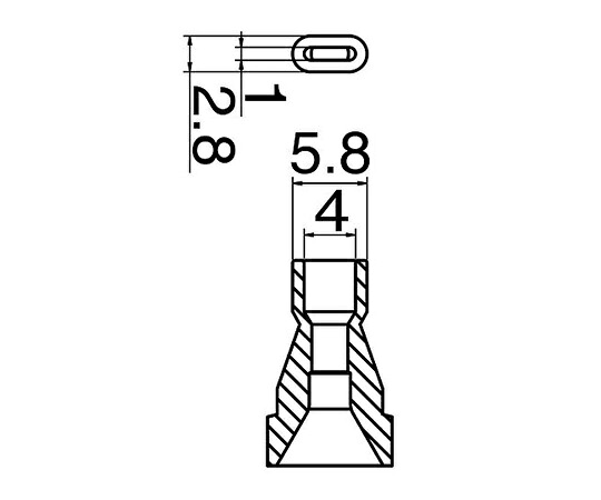 アズワン はんだ吸取器用ノズル 長円型 N61-16 (3-9242-26) 《研究・実験用機器》