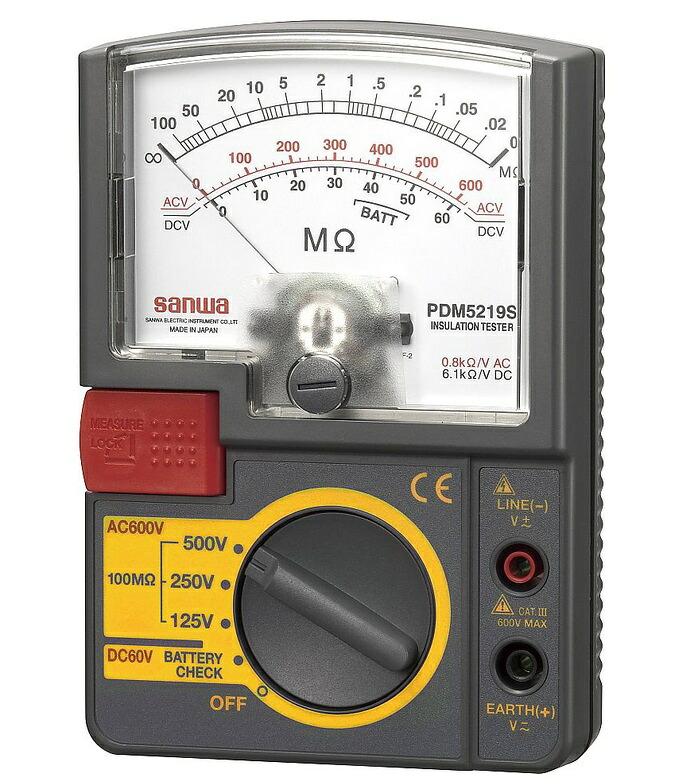 【ポイント5倍】アズワン 絶縁抵抗計　小型３レンジ式/アナログ PDM5219S (61-3516-46) 《計測・測定・検査》