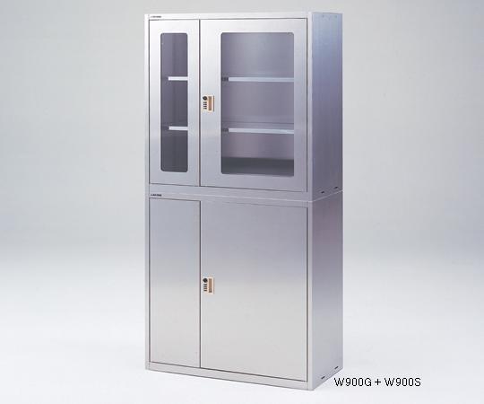【尖んがり10倍】【直送品】 アズワン 耐震医薬品庫(薄型)瑠璃窓付 Ｗ900G (2-7990-02) 《試験とり備える・納める》 【大型】