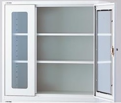 【尖んがり5倍】【直送品】 アズワン 耐震医薬品庫(薄型)瑠璃窓付 SW900G (2-7990-04) 《試験とり備える・納める》 【大型】