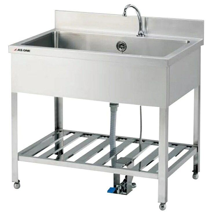 【直送品】 アズワン 流し台(フットペダル式)水栓1個 FS-W900-430 (2-721-01) 《試験とり備える・納める》 【大型】