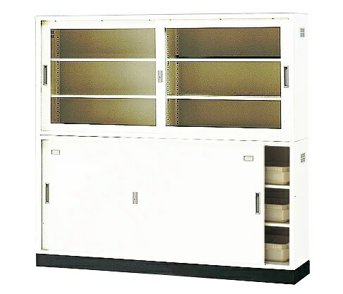 【ポイント5倍】【直送品】 アズワン 耐薬引違保管庫 1760&times;400&times;1850mm(&times;4室) N-180・OWセット 3-065-22 《実験設備・保管》 【大型】｜道具屋さん店