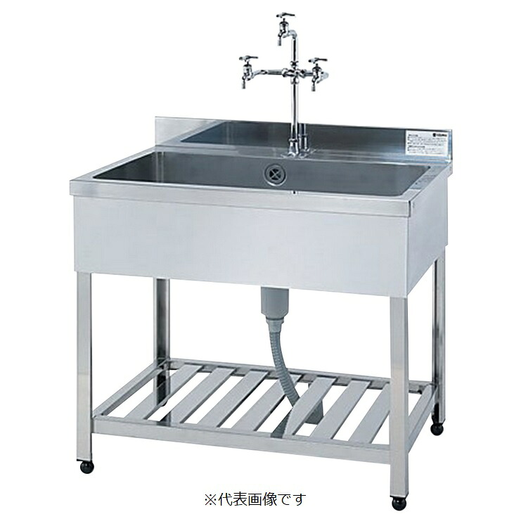 【直送品】 アズワン 流し台 900×600×800粍(SUS304) HPK1-900-430 (3-2014-01) 《試み取りつける・倉入れ》 【大型】