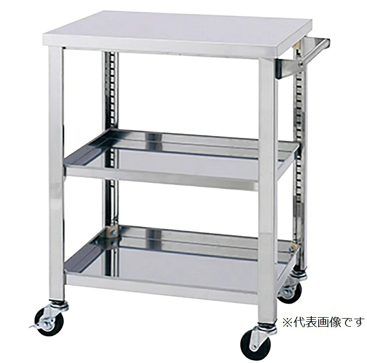 【ポイント10倍】【直送品】 アズワン ステンレス製ワゴン 600×450×800mm 3段 WG3-600K (1-2620-01) 《実験設備・保管》 【大型】