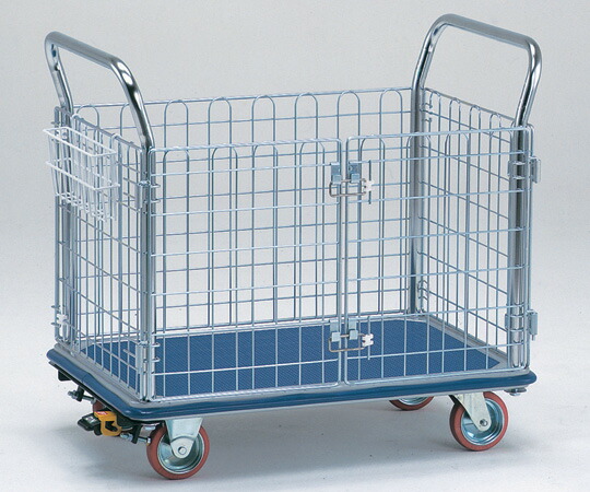 【ポイント5倍】【直送品】 アズワン 観音扉型金網台車 300kg フットタイプ NK-307K-ST (1-6290-02) 《実験設備・保管》｜道具屋さん店