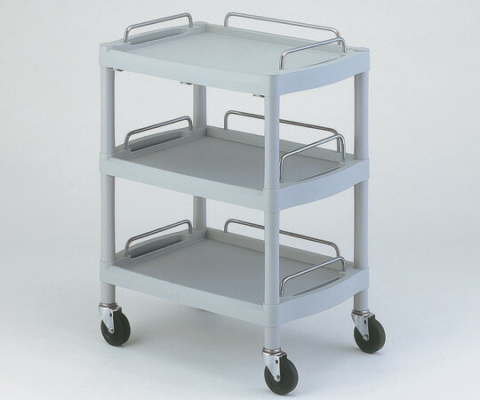 【ポイント10倍】【直送品】 アズワン プラスチックワゴン 655×455×820mm 棚3段 Y201B (1-8544-14) 《実験設備・保管》 【大型】