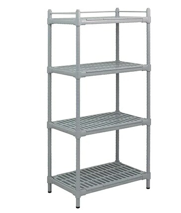 【直送品】 アズワン コンフォートシェルフ グレー 920&times;575&times;1800mm S-4F (3-6494-03) 《実験設備・保管》 【大型】｜道具屋さん店