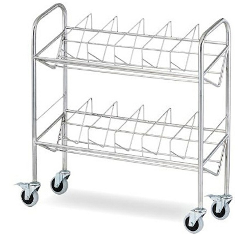 【ポイント5倍】【直送品】 アズワン カルテワゴン(パイプタイプ) 970×310×1010mm 60P (8-7484-03) 《実験設備・保管》