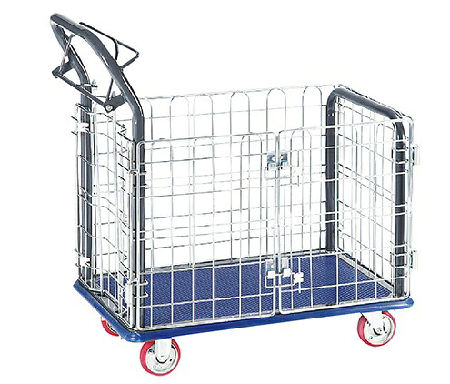 【尖んがり5倍】【直送品】 アズワン 観音扉型金網手押し車 150kg NK107K-HB (1-6290-03) 《試験とり備える・納める》 【大型】