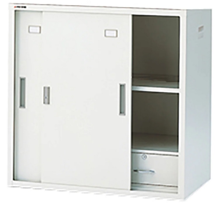 【ポイント5倍】【直送品】 アズワン 耐薬引違保管庫(引出し付)スチール戸(奥深) N-515DH･OW (1-8318-22) 《実験設備・保管》 【大型】｜道具屋さん店