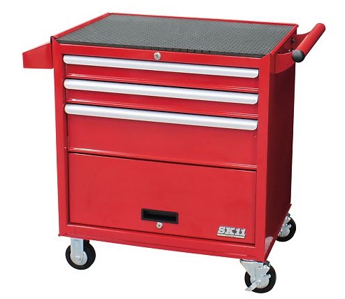 【ポイント10倍】【直送品】 アズワン ローラーキャビネット(ドア付タイプ) 670×460×777mm 赤 SRC-004RE (3-611-01) 《実験設備・保管》 【大型】