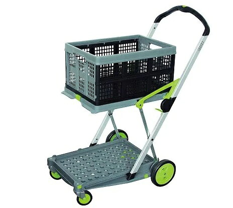 【直送品】 アズワン 折り畳み入れもの付き添い人2段手押し車 0040002 (3-8191-01) 《試験とり備える・納める》