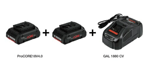 【ポイント5倍】【直送品】 ボッシュ (BOSCH) バッテリー充電器セット ProCORE18V4S2