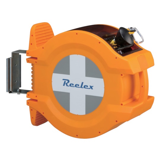 【直送品】 中発販売 Reelex バリアロープリール 壁掛けタイプ(ロープ長さ20m) 反射トラ BRR-1220HL