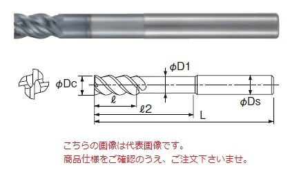 不二越 (ナチ) 超硬エンドミル GSXVLLS4060T1.5D (GSX MILL VL ロングシャンク 1.5D Ti・SUS用)
