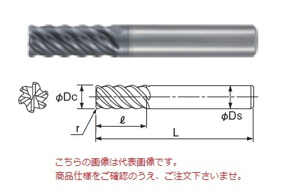 【尖んがり10倍】不二越 (ナチ) 超硬エンドミル GSXVL6060-R10-2.5D (GSX MILL VL 多刃ラジアス 2.5D)