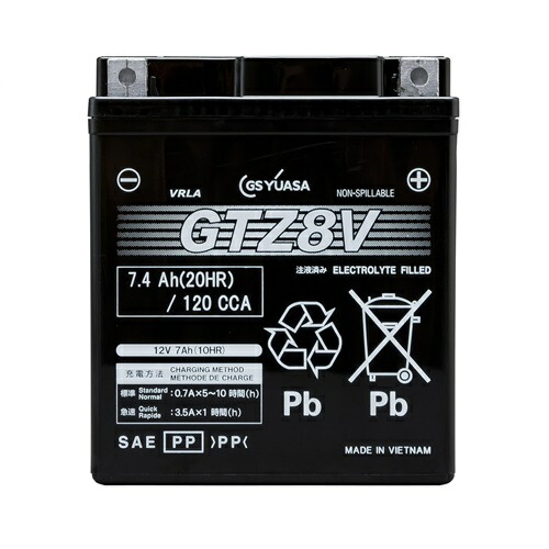 未使用 GS YUASA GT7B-4 VRLA 制御弁式 バッテリー 液入り GT7B-4 GS ユアサ【密閉式】 バイク 用 バッテリー 単車